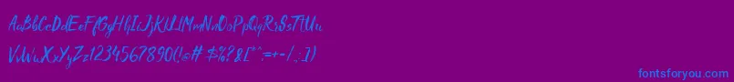 Madhouz-fontti – siniset fontit violetilla taustalla