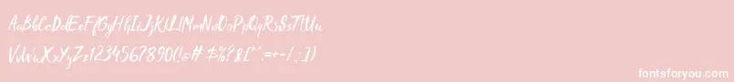 Fonte Madhouz – fontes brancas em um fundo rosa