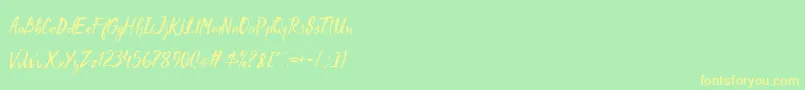 Czcionka Madhouz – żółte czcionki na zielonym tle