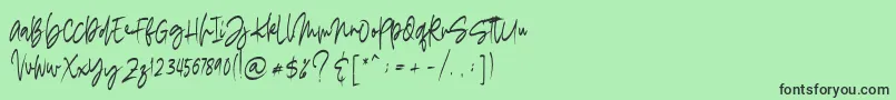 フォントmadigel free – 緑の背景に黒い文字