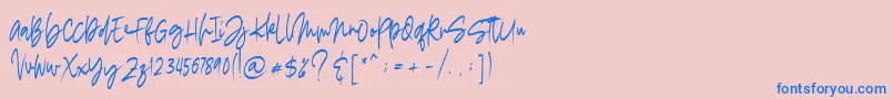 フォントmadigel free – ピンクの背景に青い文字