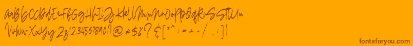 madigel free Font – Brown Fonts on Orange Background