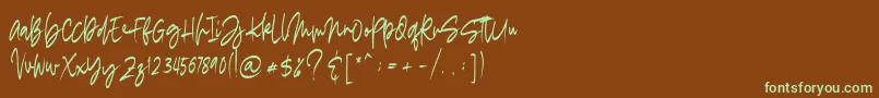 madigel free Font – Green Fonts on Brown Background