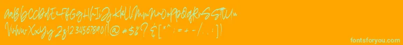 madigel free Font – Green Fonts on Orange Background