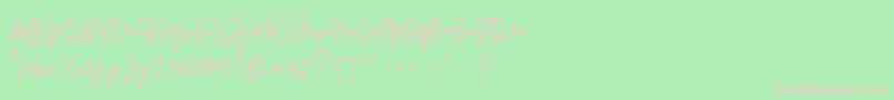 madigel free-fontti – vaaleanpunaiset fontit vihreällä taustalla