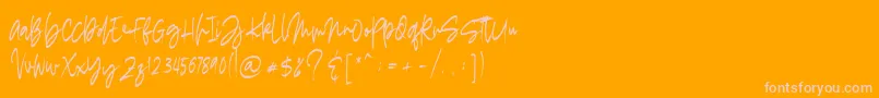 madigel free-Schriftart – Rosa Schriften auf orangefarbenem Hintergrund