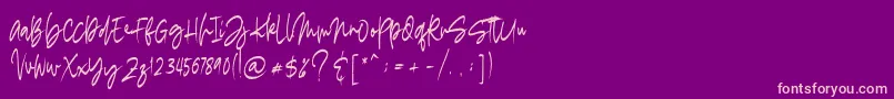 madigel free-Schriftart – Rosa Schriften auf violettem Hintergrund