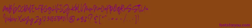 madigel free-fontti – violetit fontit ruskealla taustalla