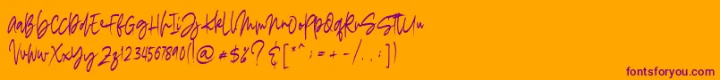 フォントmadigel free – オレンジの背景に紫のフォント