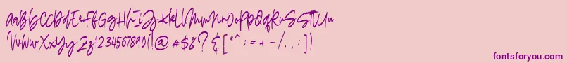 フォントmadigel free – ピンクの背景に紫のフォント