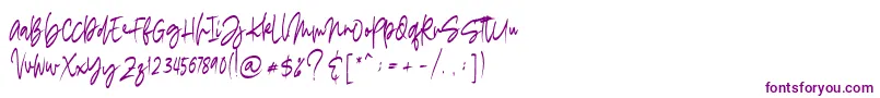 フォントmadigel free – 白い背景に紫のフォント