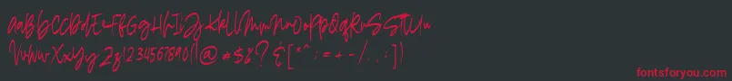 フォントmadigel free – 黒い背景に赤い文字