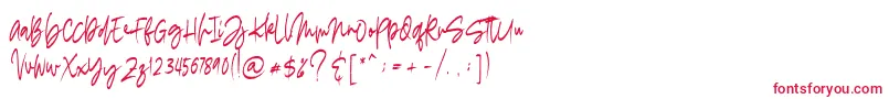 フォントmadigel free – 白い背景に赤い文字