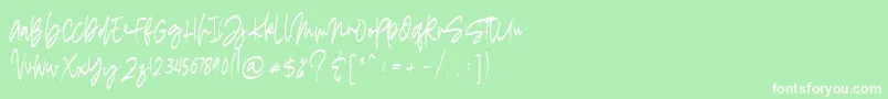 フォントmadigel free – 緑の背景に白い文字