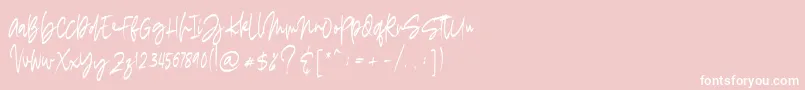 madigel free-fontti – valkoiset fontit vaaleanpunaisella taustalla