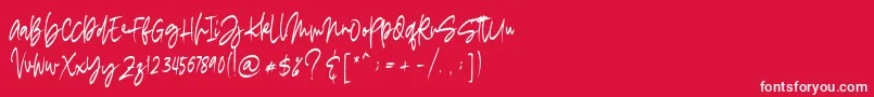 madigel free-Schriftart – Weiße Schriften auf rotem Hintergrund