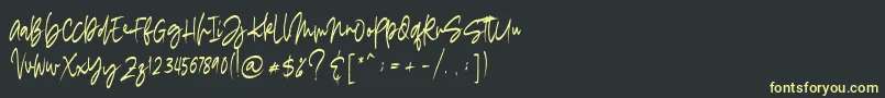 フォントmadigel free – 黒い背景に黄色の文字
