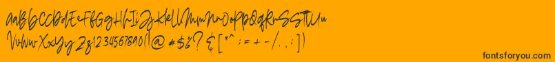 madigel free-Schriftart – Schwarze Schriften auf orangefarbenem Hintergrund