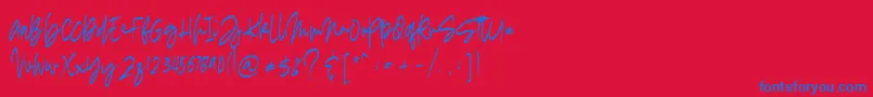Police madigel free – polices bleues sur fond rouge
