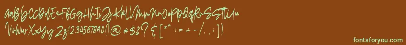madigel free Font – Green Fonts on Brown Background