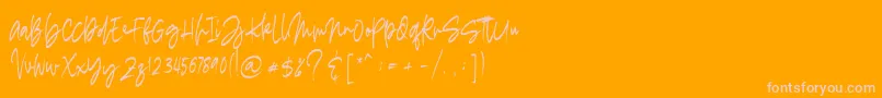 madigel free-Schriftart – Rosa Schriften auf orangefarbenem Hintergrund