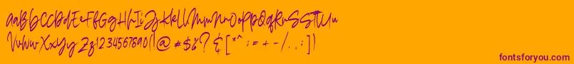 madigel free Font – Purple Fonts on Orange Background