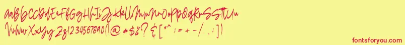 madigel free Font – Red Fonts on Yellow Background