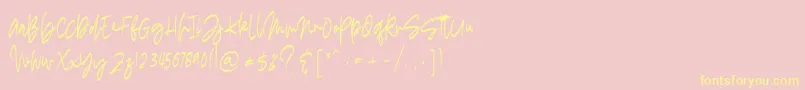madigel free Font – Yellow Fonts on Pink Background