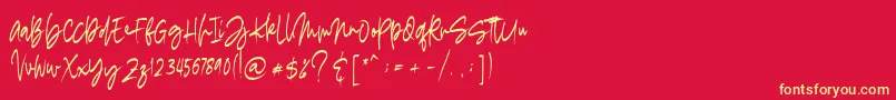 フォントmadigel free – 黄色の文字、赤い背景