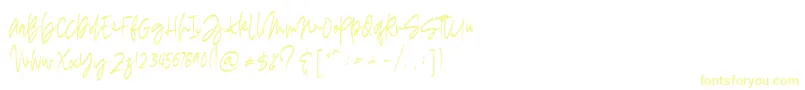 madigel free Font – Yellow Fonts on White Background