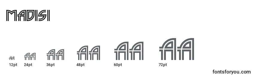 Размеры шрифта MADISI   (133289)