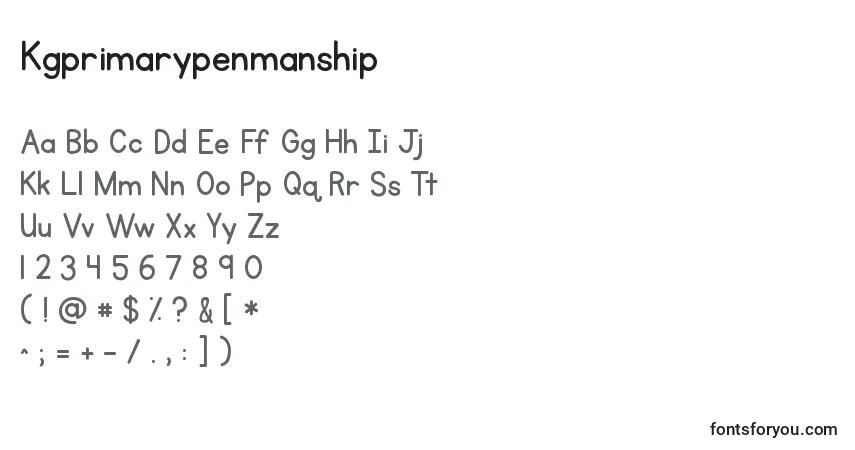 Czcionka Kgprimarypenmanship – alfabet, cyfry, specjalne znaki
