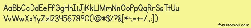Kgprimarypenmanship Font – Black Fonts on Yellow Background