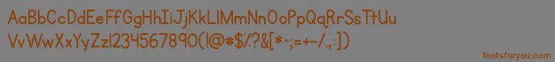 Шрифт Kgprimarypenmanship – коричневые шрифты на сером фоне