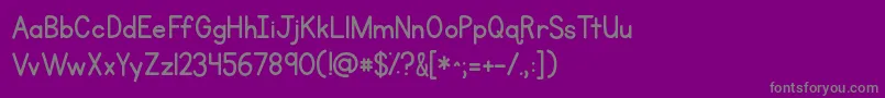 Kgprimarypenmanship Font – Gray Fonts on Purple Background
