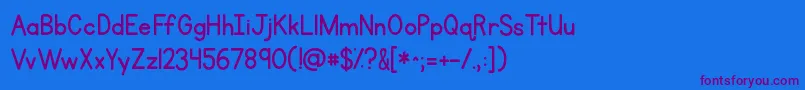 Шрифт Kgprimarypenmanship – фиолетовые шрифты на синем фоне