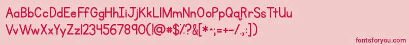 Kgprimarypenmanship Font – Red Fonts on Pink Background