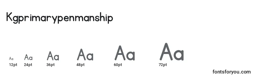 Размеры шрифта Kgprimarypenmanship