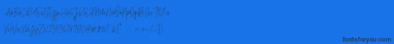 Czcionka madison avenue SAMPLE – czarne czcionki na niebieskim tle