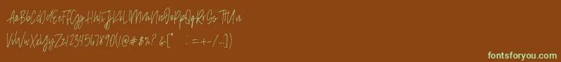 Czcionka madison avenue SAMPLE – zielone czcionki na brązowym tle