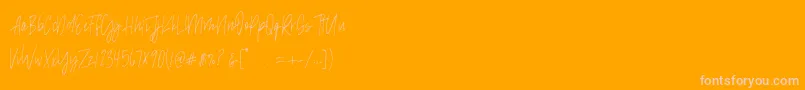 madison avenue SAMPLE Font – Pink Fonts on Orange Background