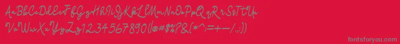 フォントmadison – 赤い背景に灰色の文字