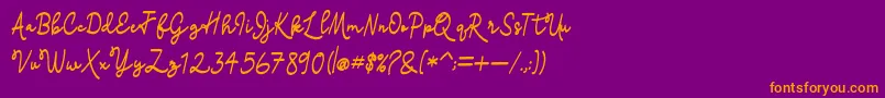 madison Font – Orange Fonts on Purple Background