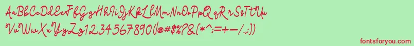 madison Font – Red Fonts on Green Background