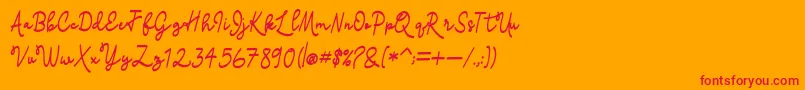 madison Font – Red Fonts on Orange Background