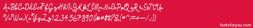 madison Font – White Fonts on Red Background