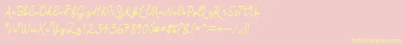 madison Font – Yellow Fonts on Pink Background