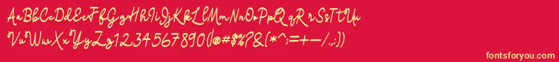 madison-Schriftart – Gelbe Schriften auf rotem Hintergrund