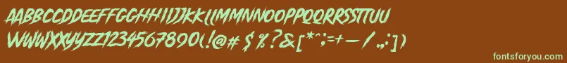 Madjoe Font – Green Fonts on Brown Background