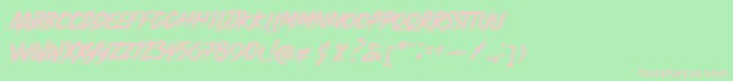 Madjoe Font – Pink Fonts on Green Background